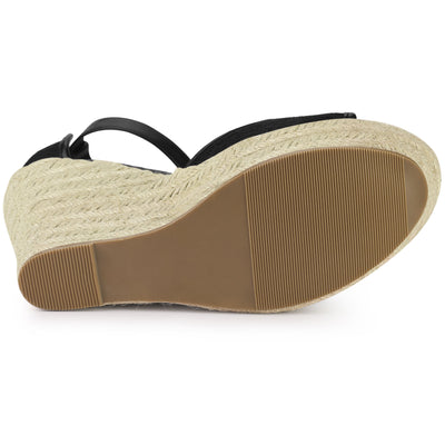 Lace Platform Espadrilles Wedge Heel Sandals