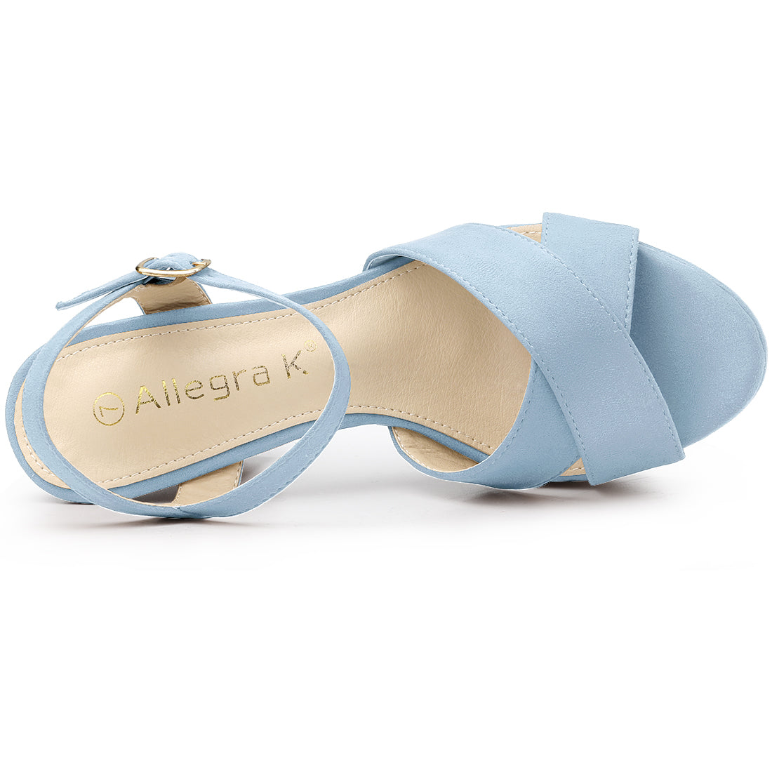 Allegra K Platform Chunky Heel Ankle Strap Slingback Sandals