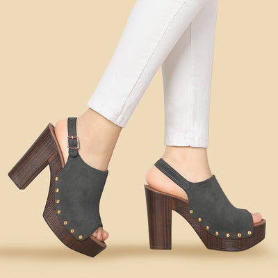 Open Toe Slingback Platform Chunky Heel Sandals