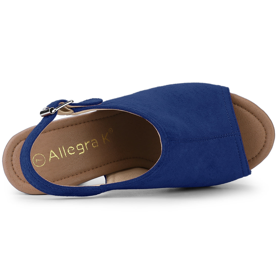 Allegra K Open Toe Slingback Platform Chunky Heel Sandals