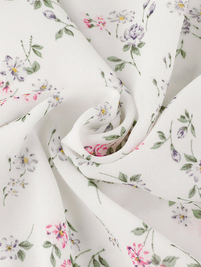 Floral Blouse for Peter Pan Collar Tie Neck Chiffon Shirt Top