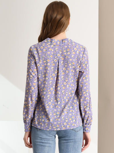 1950s Vintage Long Sleeve Printed Button Down Tops