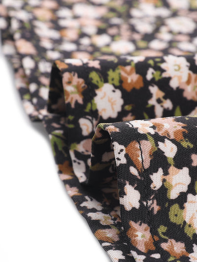 Lace Crochet Collar Ruffle Tie Neck Short Sleeve Floral Dress
