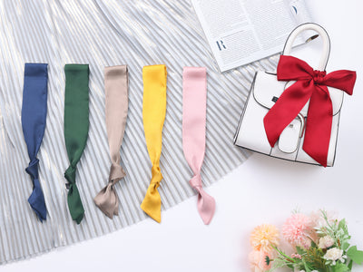 Women Skinny Scarf Plain Solid Color Pure Long Scarves Neckerchief