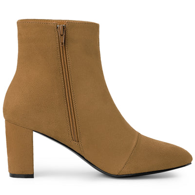 Dress Side Zip Chunky Heel Ankle Boots