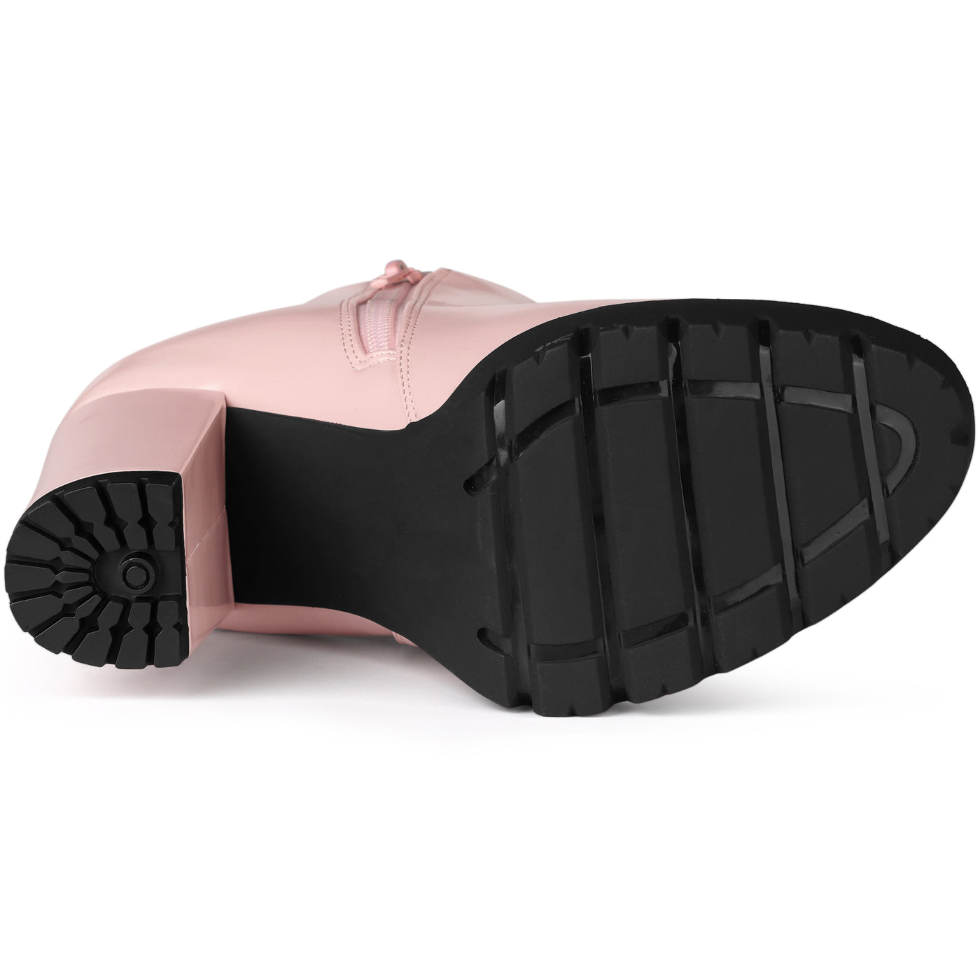 Allegra K Chunky High Heel Platform Zipper Chelsea Boots