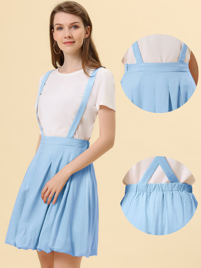 Detachable Strap A-Line Bubble Suspender Skirt