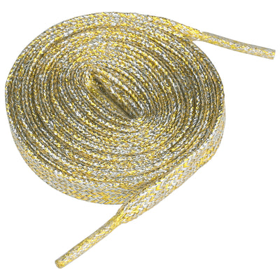 Allegra K Glitter Shiny Sparkling Flat Shoelace Strings