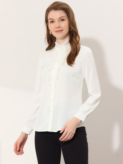 Allegra K Vintage Ruffle Blouse for Business Casual Work Top Shirt