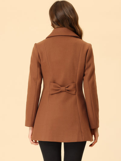 Turn Down Collar Overcoat A-Line Single Breasted Winter Coat