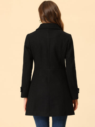 Peter Pan Collar Single Breasted Winter Outwear Buttoned Long Coat