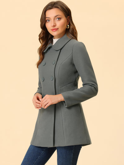 Peter Pan Collar Double Breasted Winter Long Trench Pea Coat