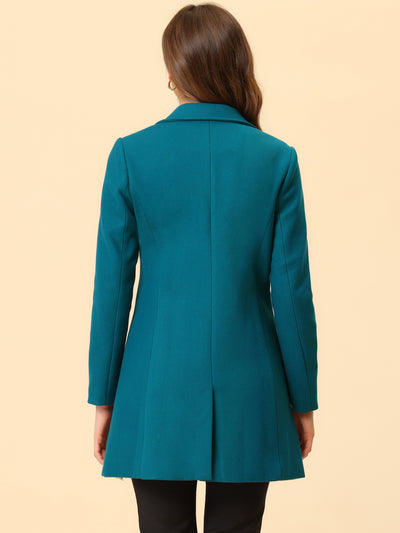 Classic Notched Lapel Long Sleeve Buttoned Coat