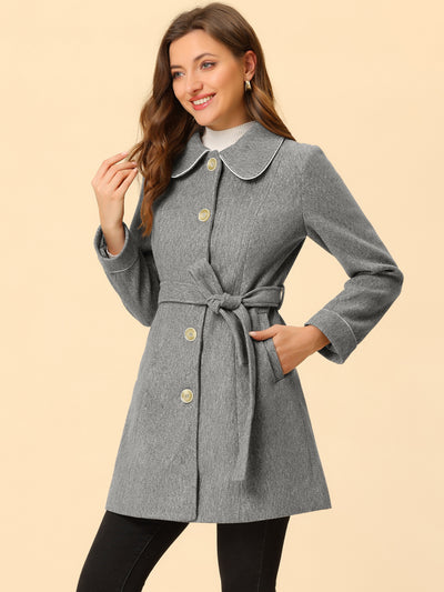 Winter Elegant Lapel Collar Long Trench Coat