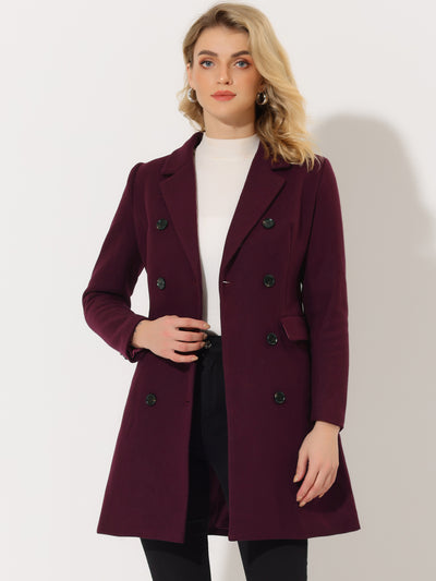 Winter Elegant Notched Lapel Double Breasted Trench Coat