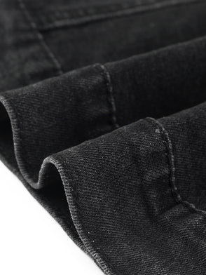 Casual Lapel Short Sleeve Crop Top Jean Denim Jacket