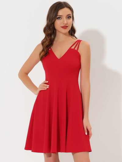 Allegra K Homecoming Sexy Backless Sleeveless Party Cocktail Dress
