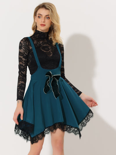 Gothic Asymmetrical Hem Tulle Steampunk Overall Skirt