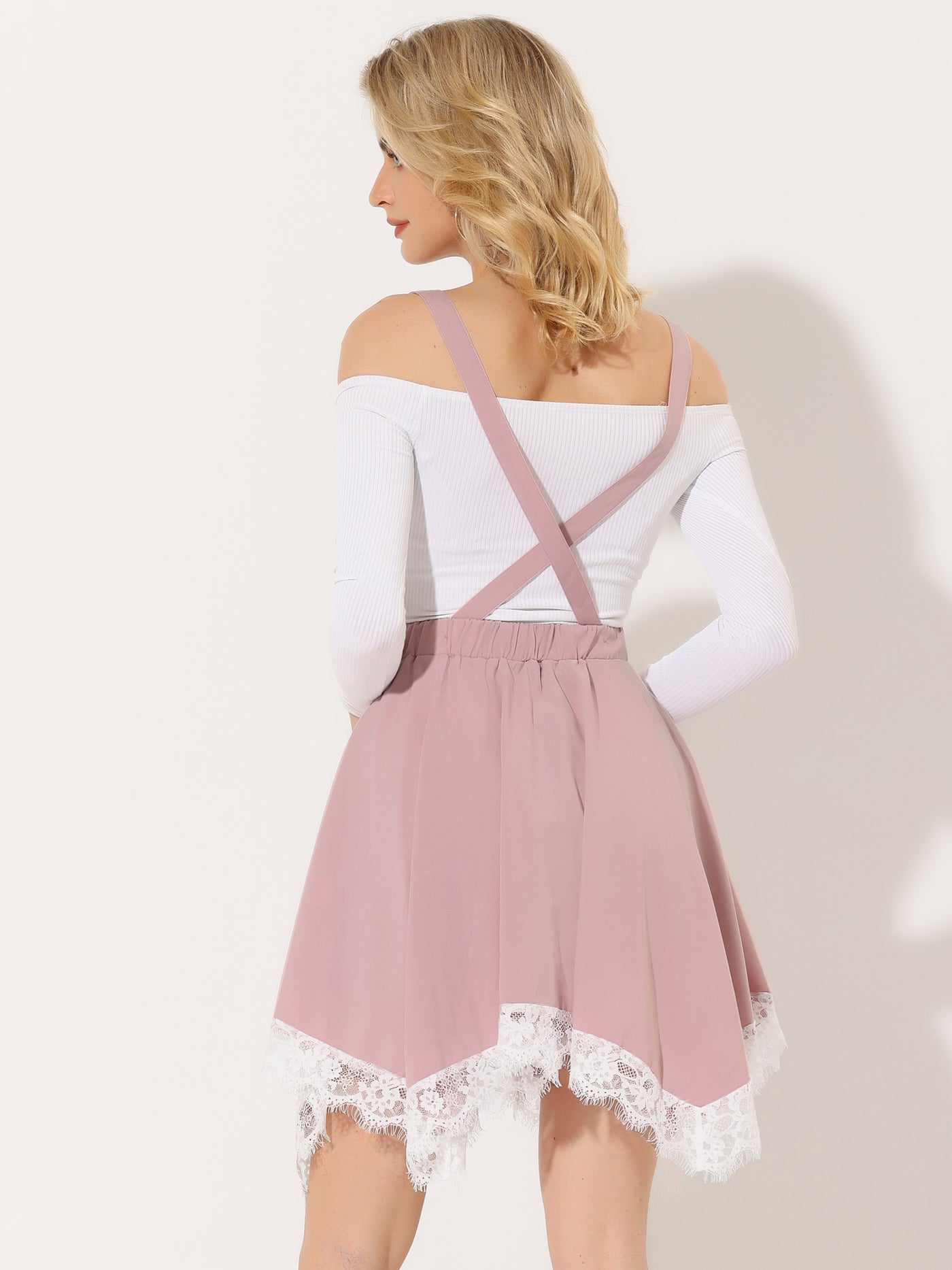 Allegra K Gothic Asymmetrical Hem Tulle Steampunk Overall Skirt