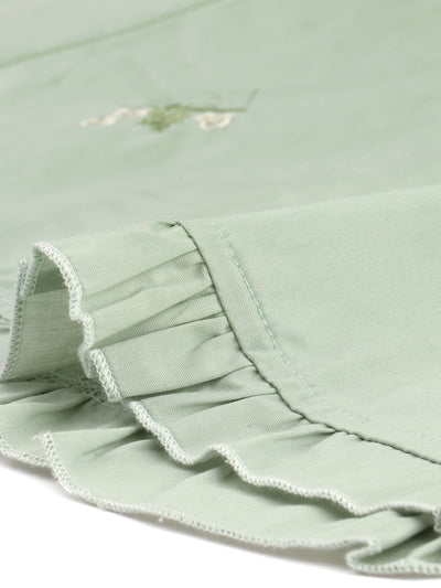 Peter Pan Collar Ruffle Sleeve Vintage Floral Cotton Dress