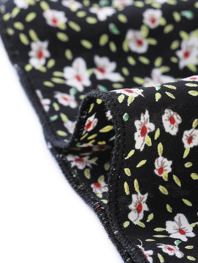 Floral Ruffle V Neck Tie Short Sleeve Wrap Mini Dress
