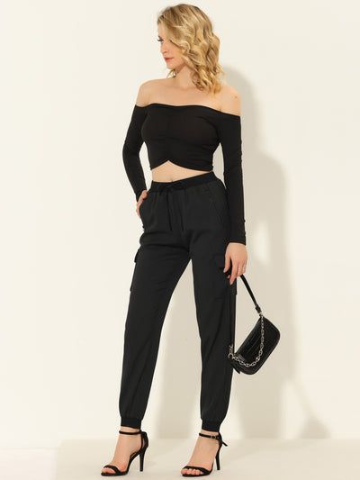 Cargo Pants for Ankle Length Casual High Waisted Joggers with Pocket