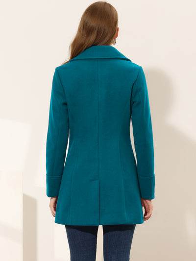 Elegant Notched Shawl Collar Single Breasted Winter Long Coat