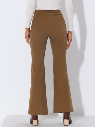 High Waisted Bootcut Trousers Retro Bell Bottom Corduroy Pants