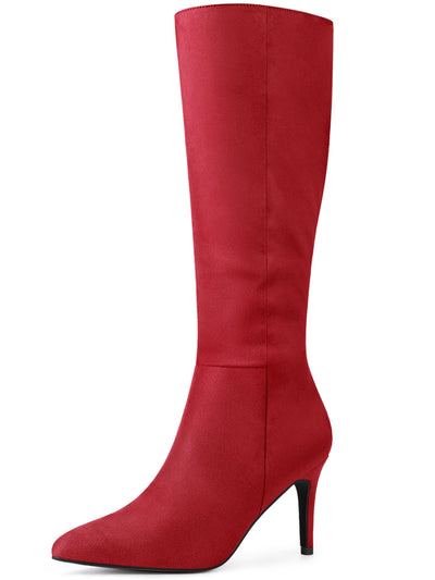 Women's Pointed Toe Stiletto Heels Knee High Boots
