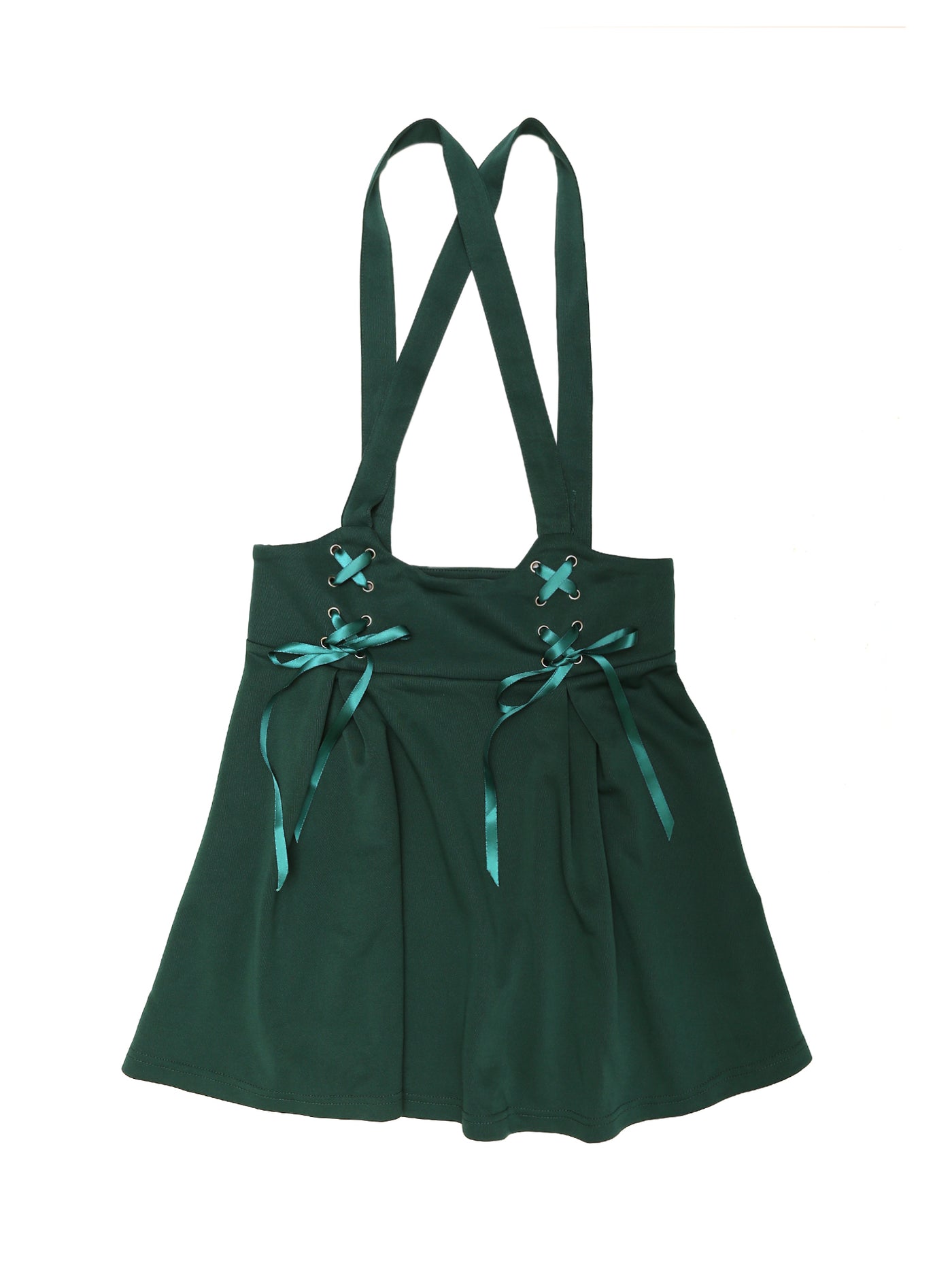 Allegra K High Waist Brace A-Line Mini Lace Up Suspender Skirt