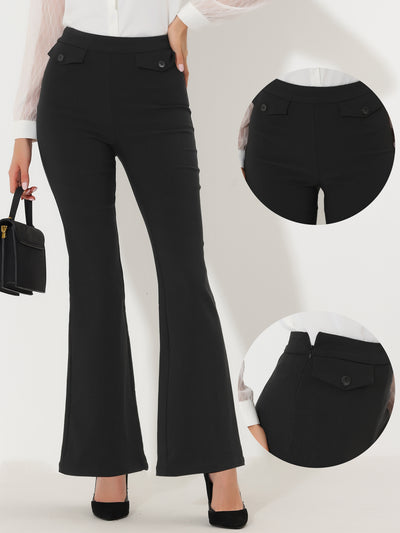 Business Casual High Waist Long Bell Stretch Flare Pant