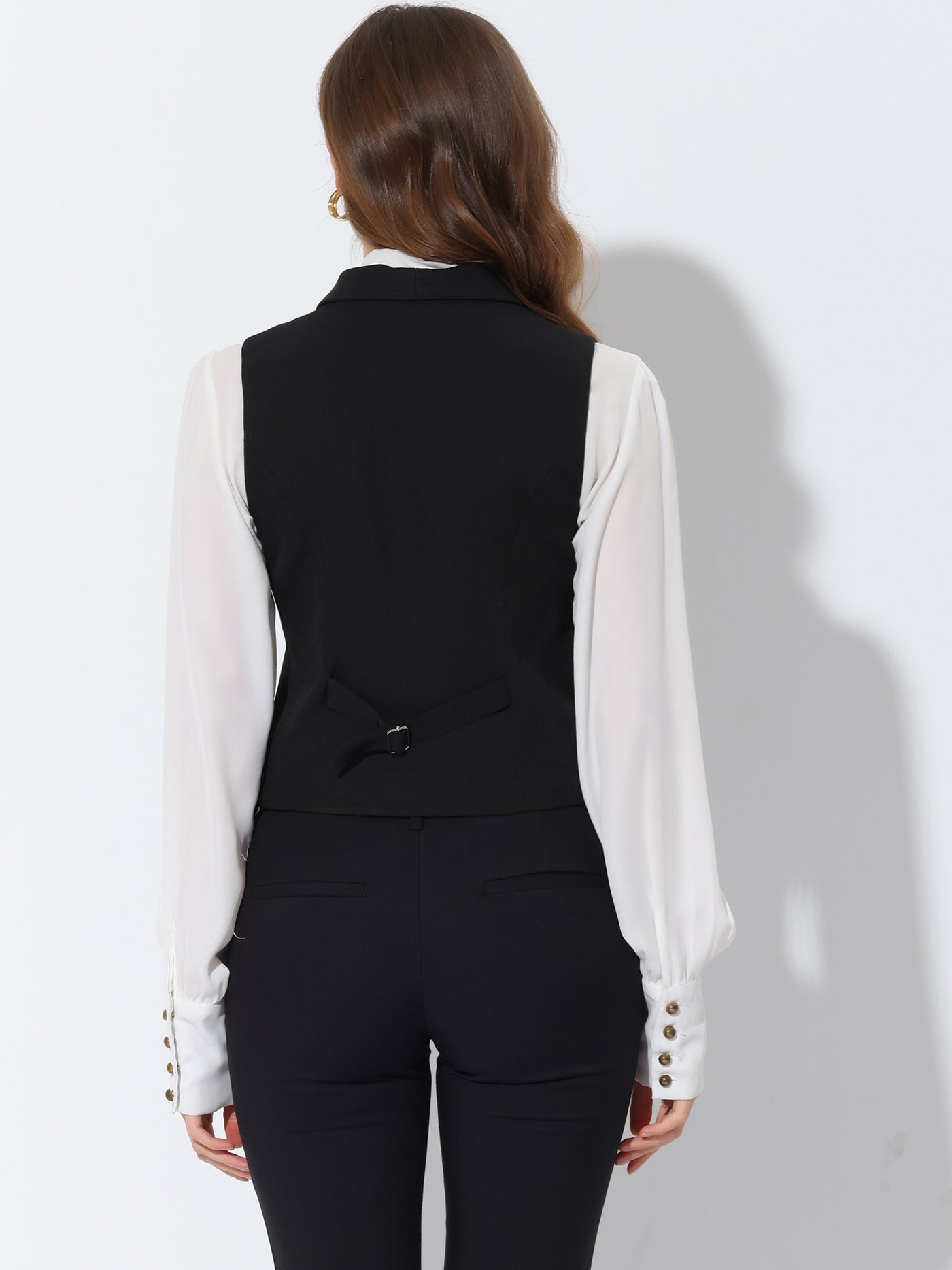 Allegra K Waistcoat Versatile V Neck Sleeveless Button Dressy Suit Jacket Vest