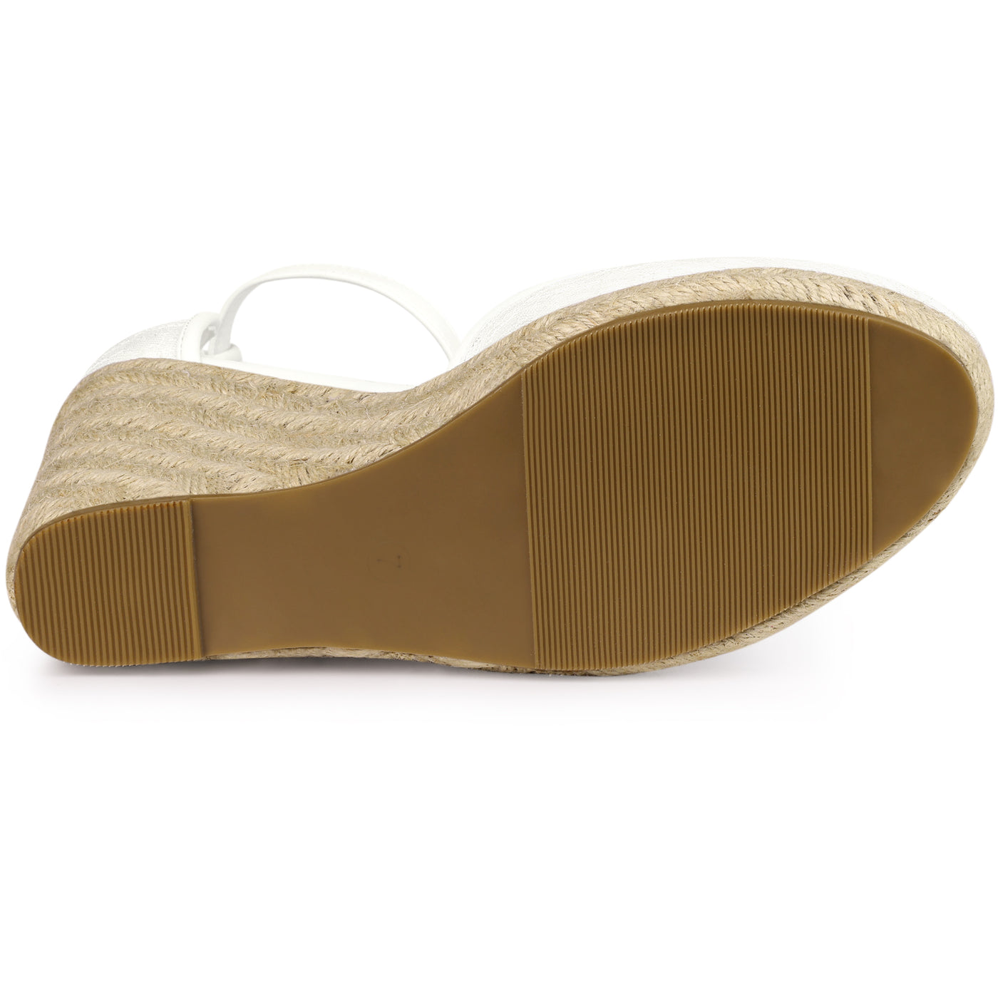 Allegra K Closed Toe Espadrille Platform Heel Lace Wedge Sandals