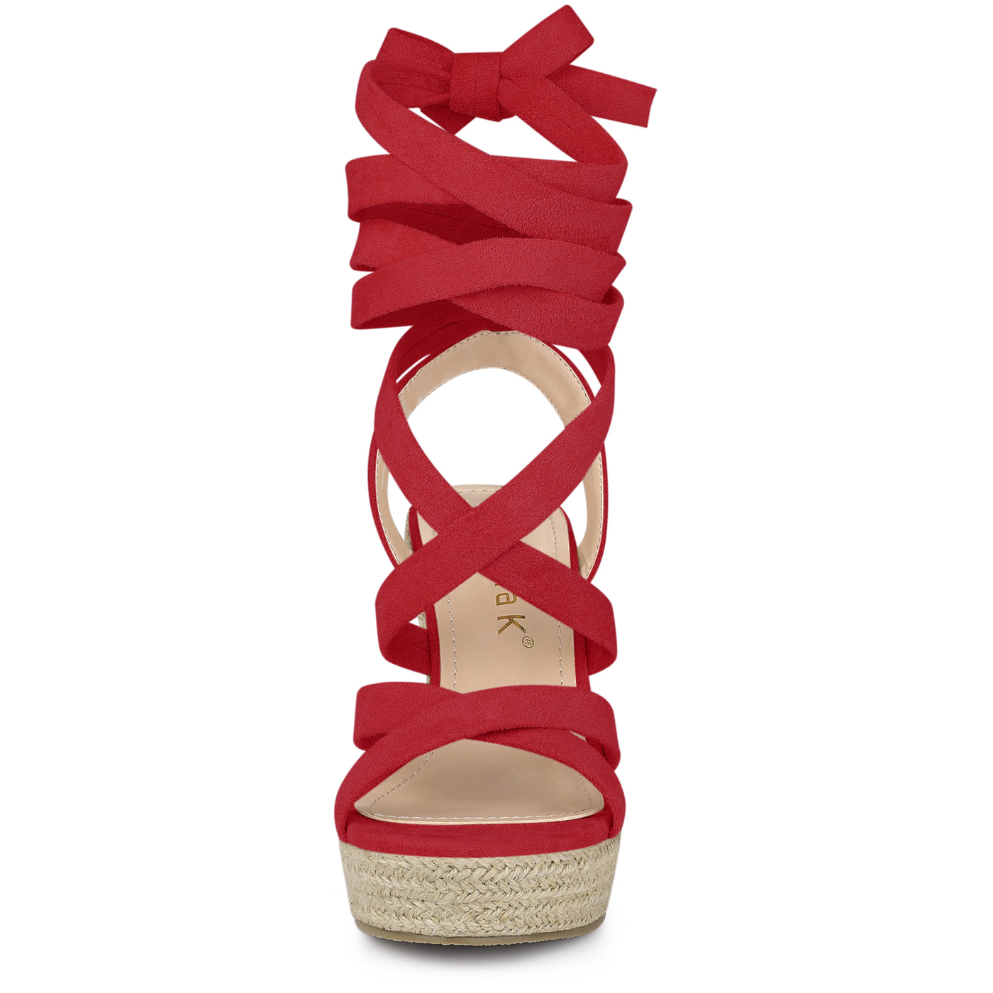 Allegra K Espadrilles Platform Heel Lace Up Wedge Sandals
