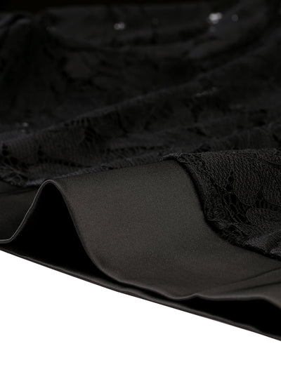Panel Short Sleeve Sheer Lace Cropped Bolero Shrug