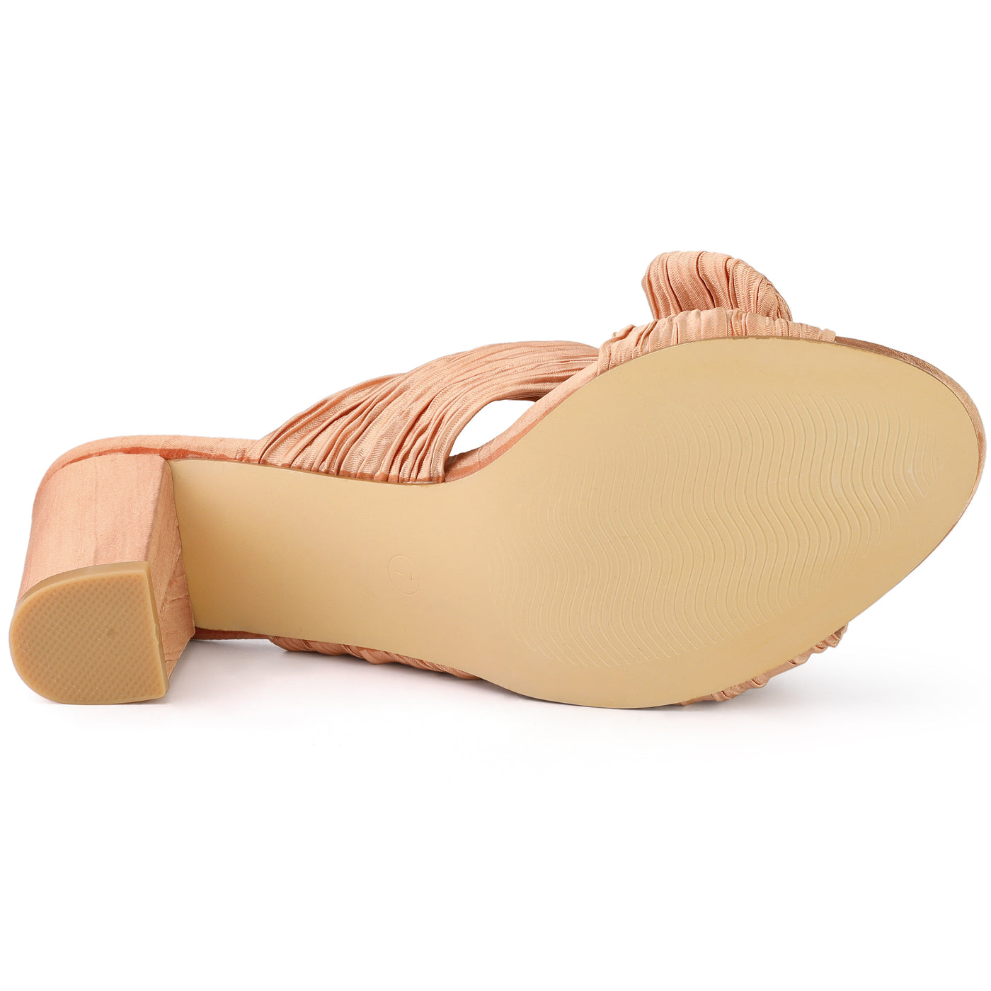 Allegra K Women's Slip on Bow Chunky Heel Slide Sandals