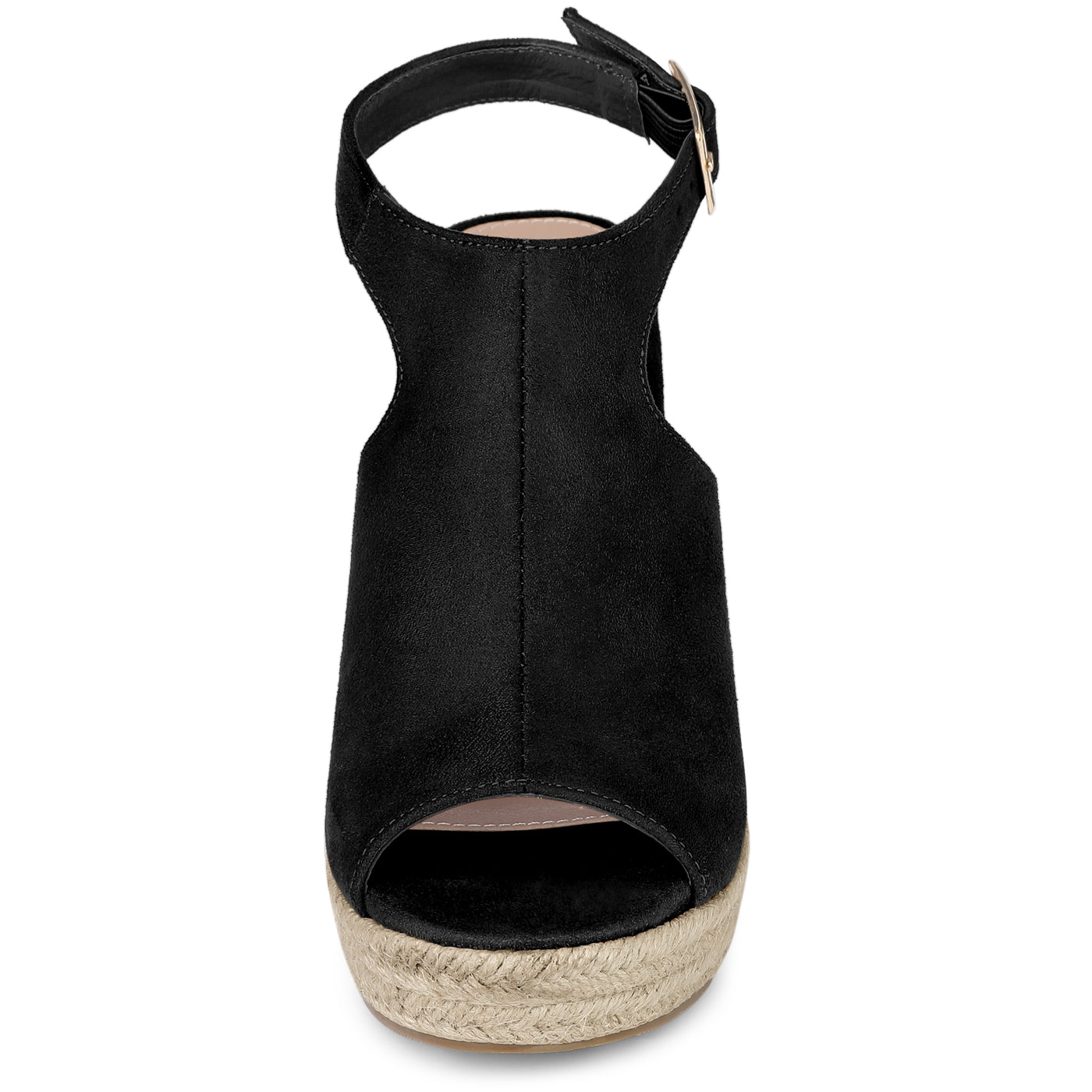 Allegra K Women's Peep Toe Slingback Platform Espadrilles Wedge Sandals