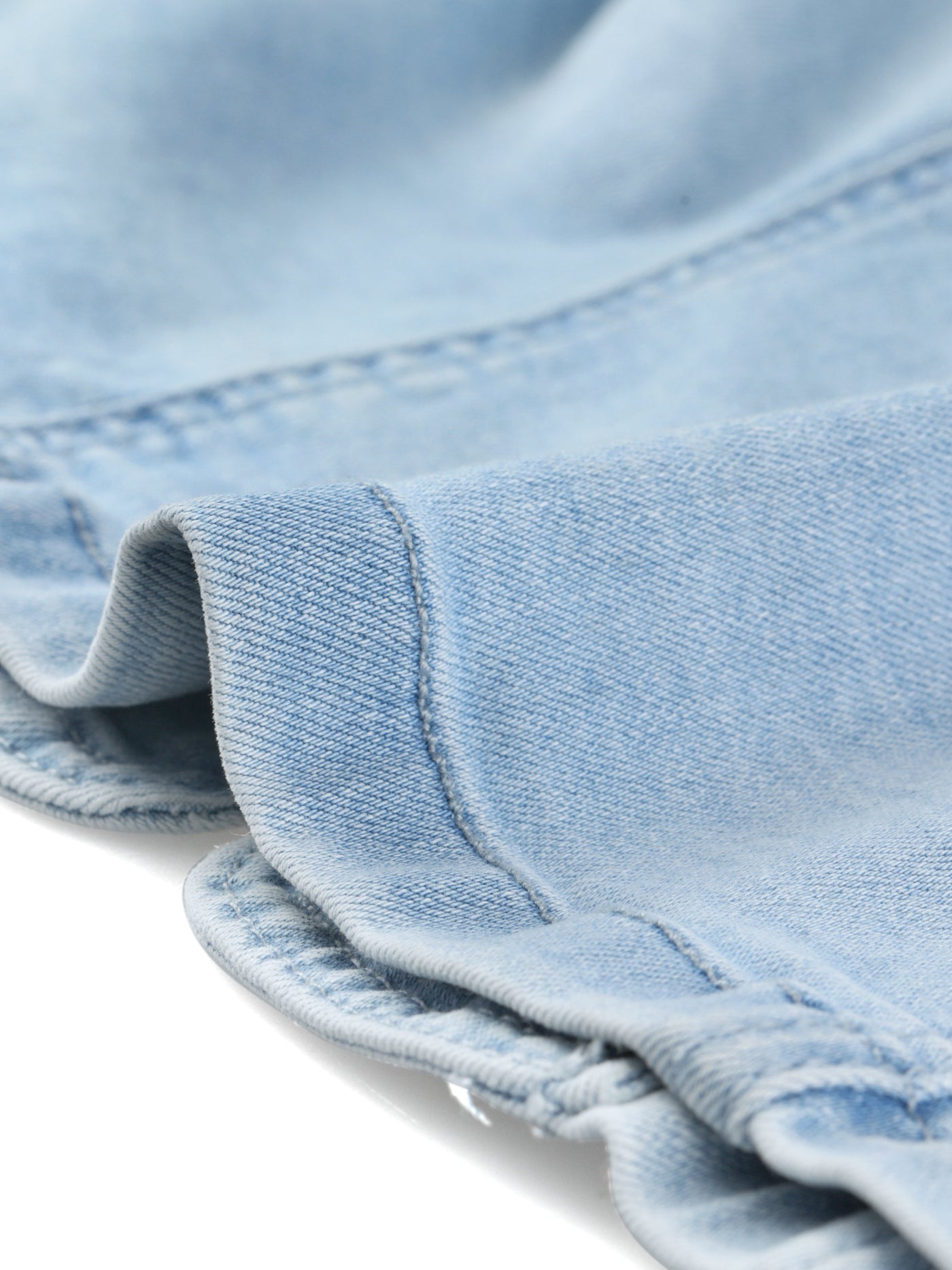 Allegra K Cropped Denim 3/4 Sleeves Frayed Casual Collarless Jacket