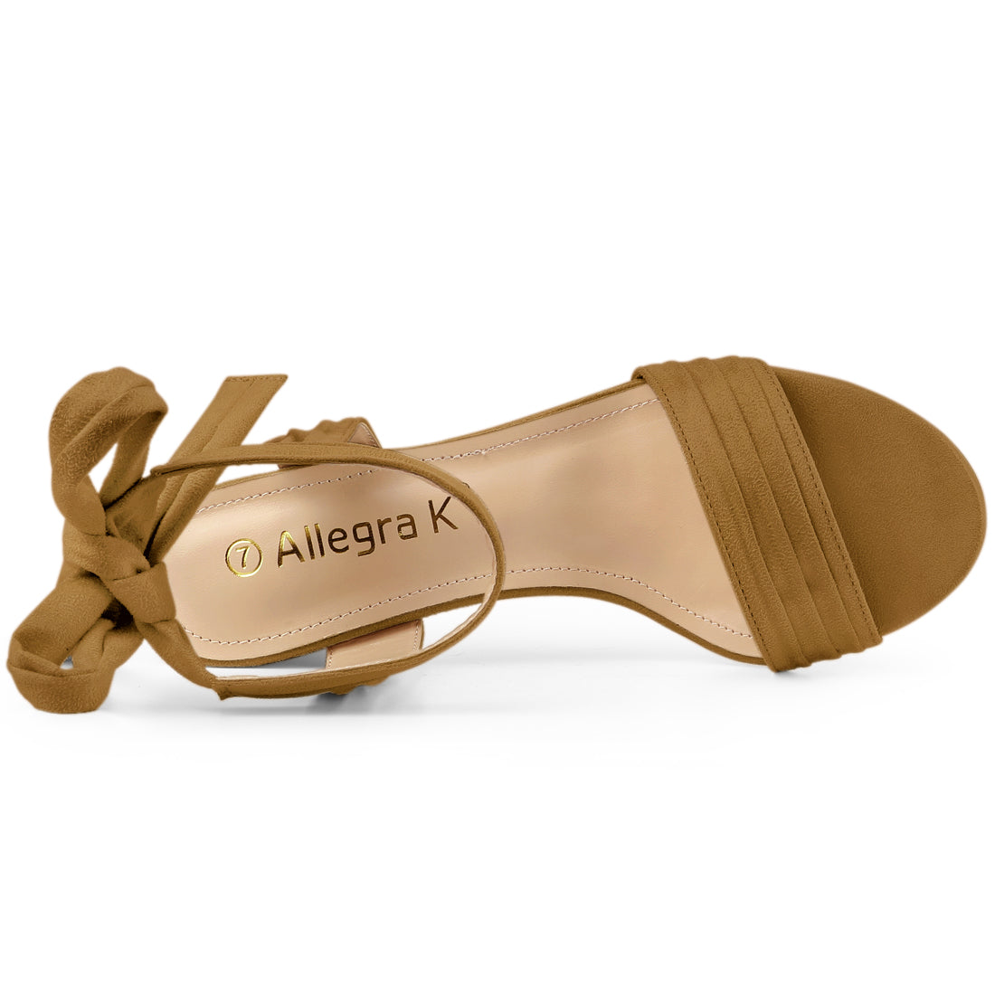 Allegra K Open Toe Ankle Tie Back Block Heel Sandals