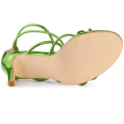 Elegant Open Toe Strappy Strap Stiletto Heel Sandals