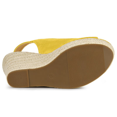 Open Toe Espadrille Platform Wedge Heel Slingback Sandals