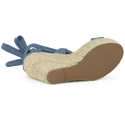 Espadrille Platform Wedges Heel Lace Up Sandals