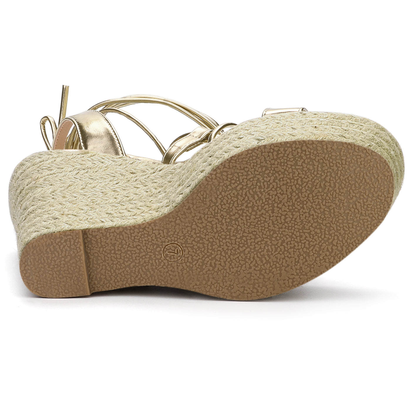 Allegra K Espadrilles Platform Wedges Heel Lace Up Sandals