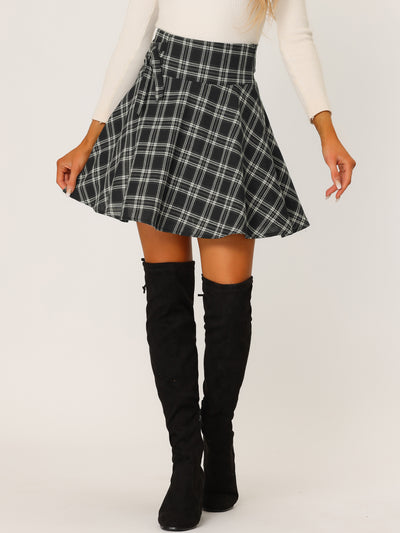 School Plaid Cotton Mini Tartan Skater Skirt