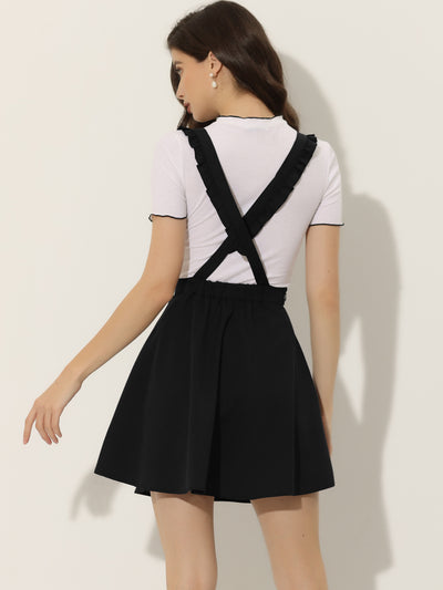 Adjustable Ruffle Strap Overall A-Line Mini Suspender Skirts