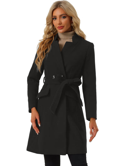Belted Stand Collar Winter Fully Lined Belted Coats