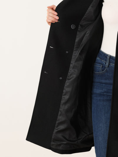 Lapel Collar Winter Belted Double Breasted Long Coat