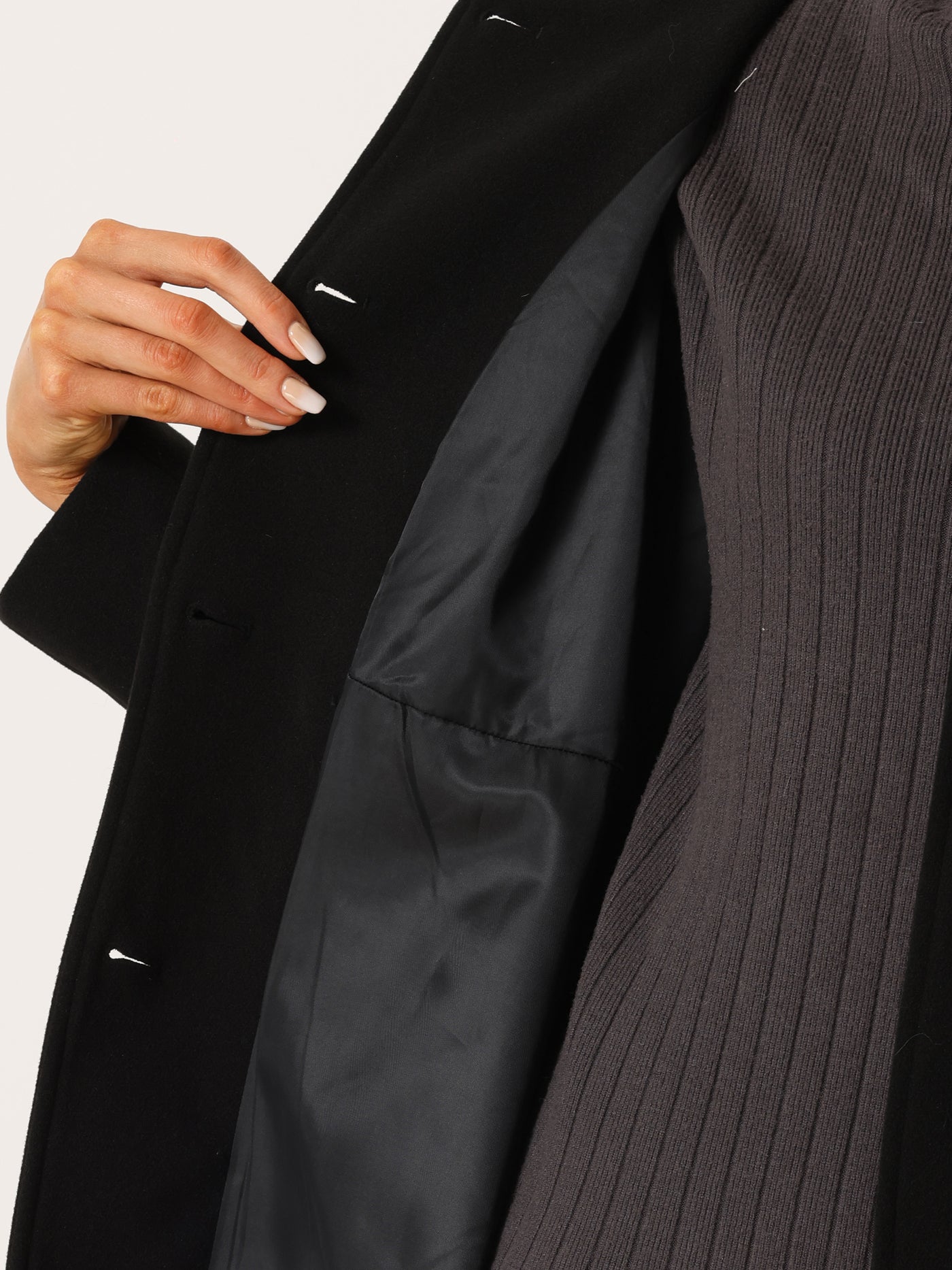 Allegra K Winter Overcoat Solid Color Hooded Button Pockets Midi Long Coat