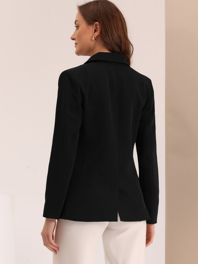 Notched Lapel Double Breasted Work Formal Blazer