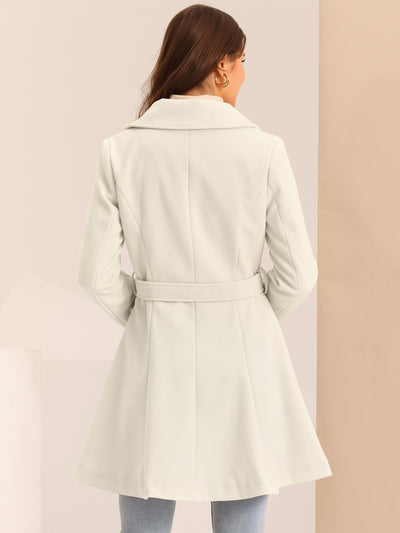 Elegant Overcoat Shawl Collar Single Winter Belted Long Coat